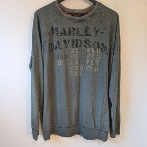 Harley-Davidson Men's Green Long Sleeve Cotton Embroidered Patch Shirt Large